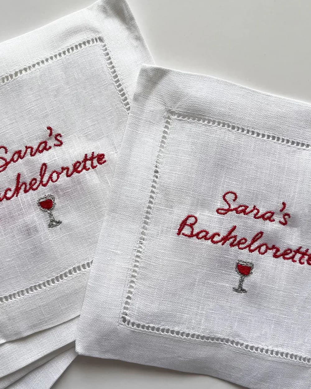 Personalized cocktail napkins for a bachelorette party